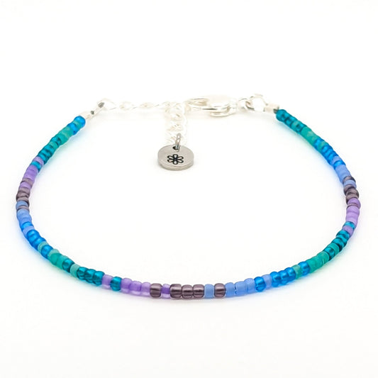 Dainty bracelet - blue, green and purple ombre - creations by cherie