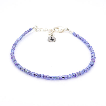 Dainty bracelet - blue silver lined - creations by cherie