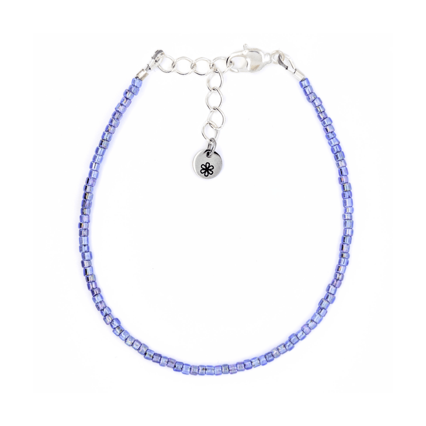 Dainty bracelet - blue silver lined - creations by cherie