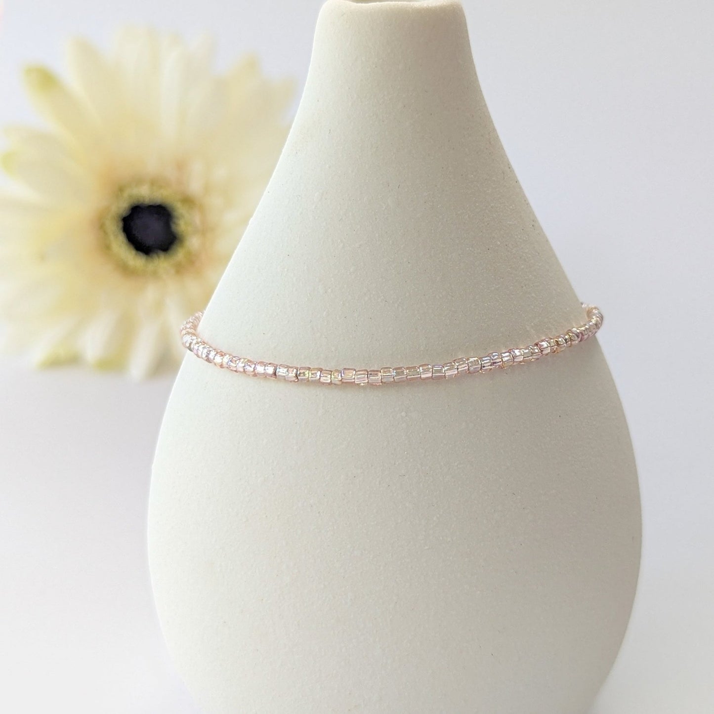 Dainty bracelet - champagne glass beads - creations by cherie