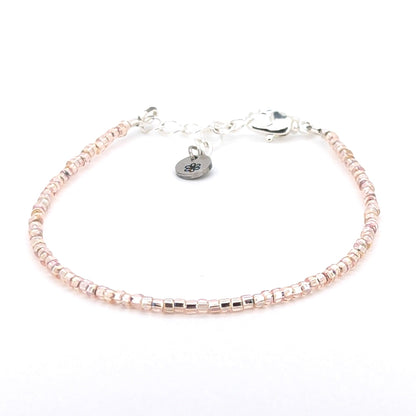 Dainty bracelet - champagne glass beads - creations by cherie