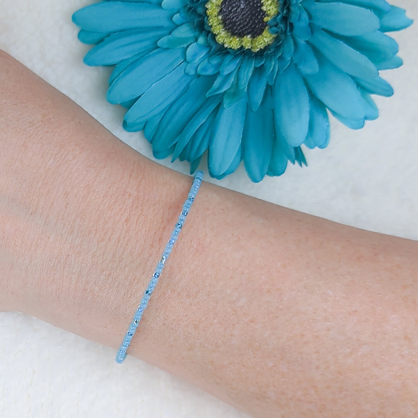 Dainty bracelet - pale blue - creations by cherie