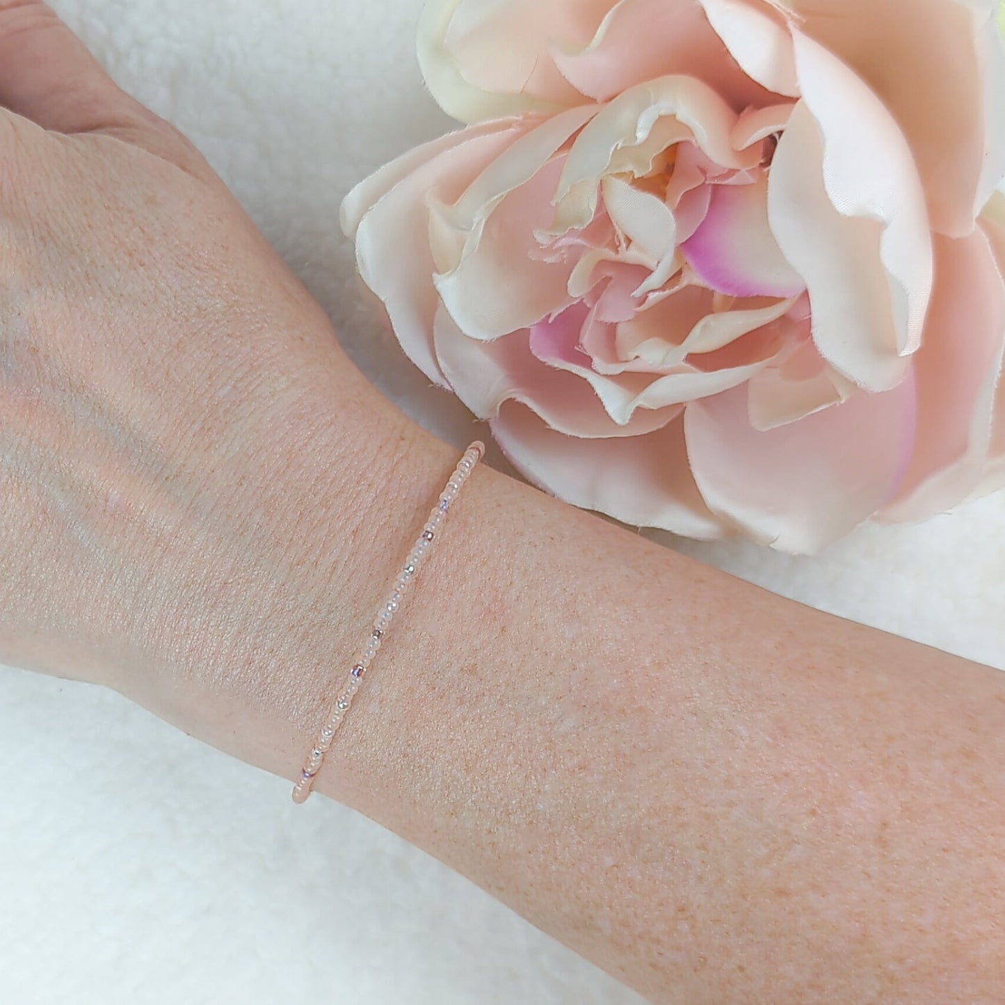 Dainty bracelet - pale orange - creations by cherie