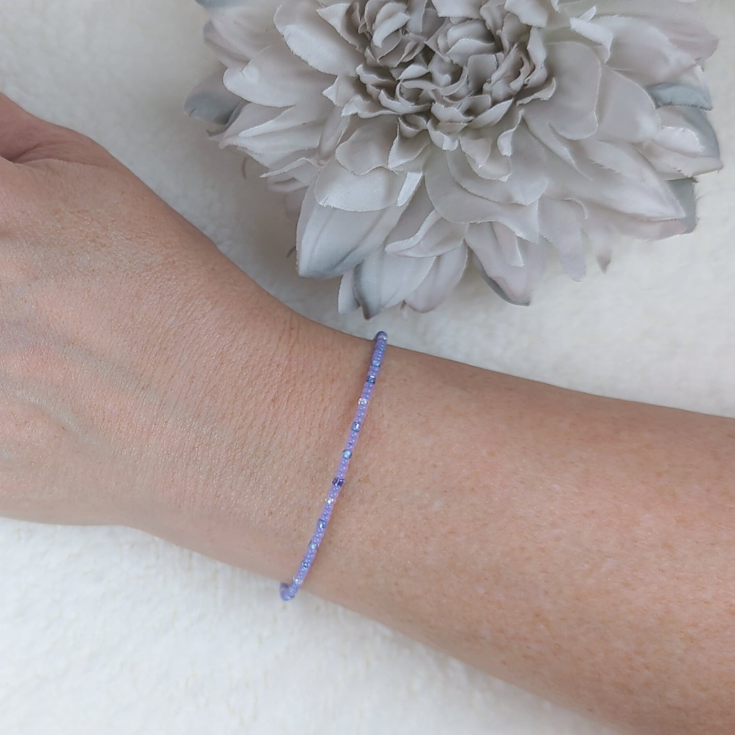 Dainty bracelet - pale periwinkle - creations by cherie