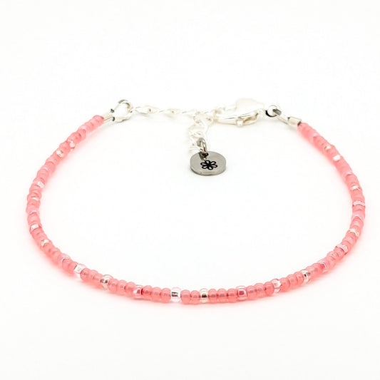 Dainty bracelet - peachy pink - creations by cherie