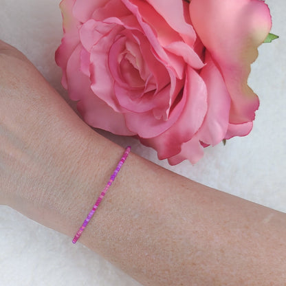 Dainty bracelet - pink and purple ombre - creations by cherie