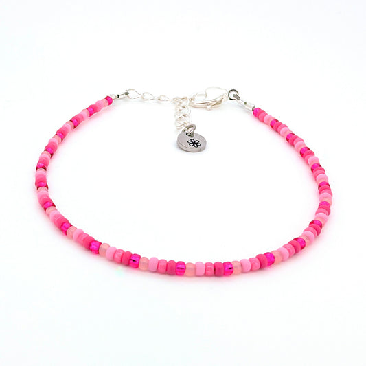 Dainty bracelet - pink pattern - creations by cherie