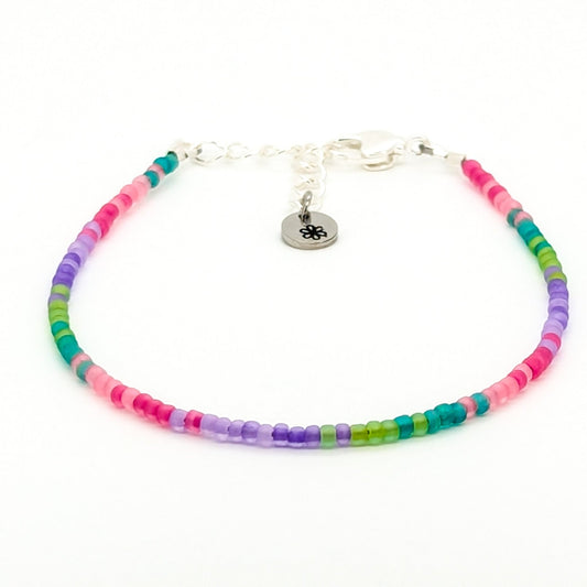 Dainty bracelet - pink, purple and green ombre - creations by cherie