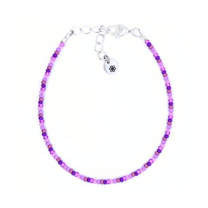 Dainty bracelet - purple pattern - creations by cherie