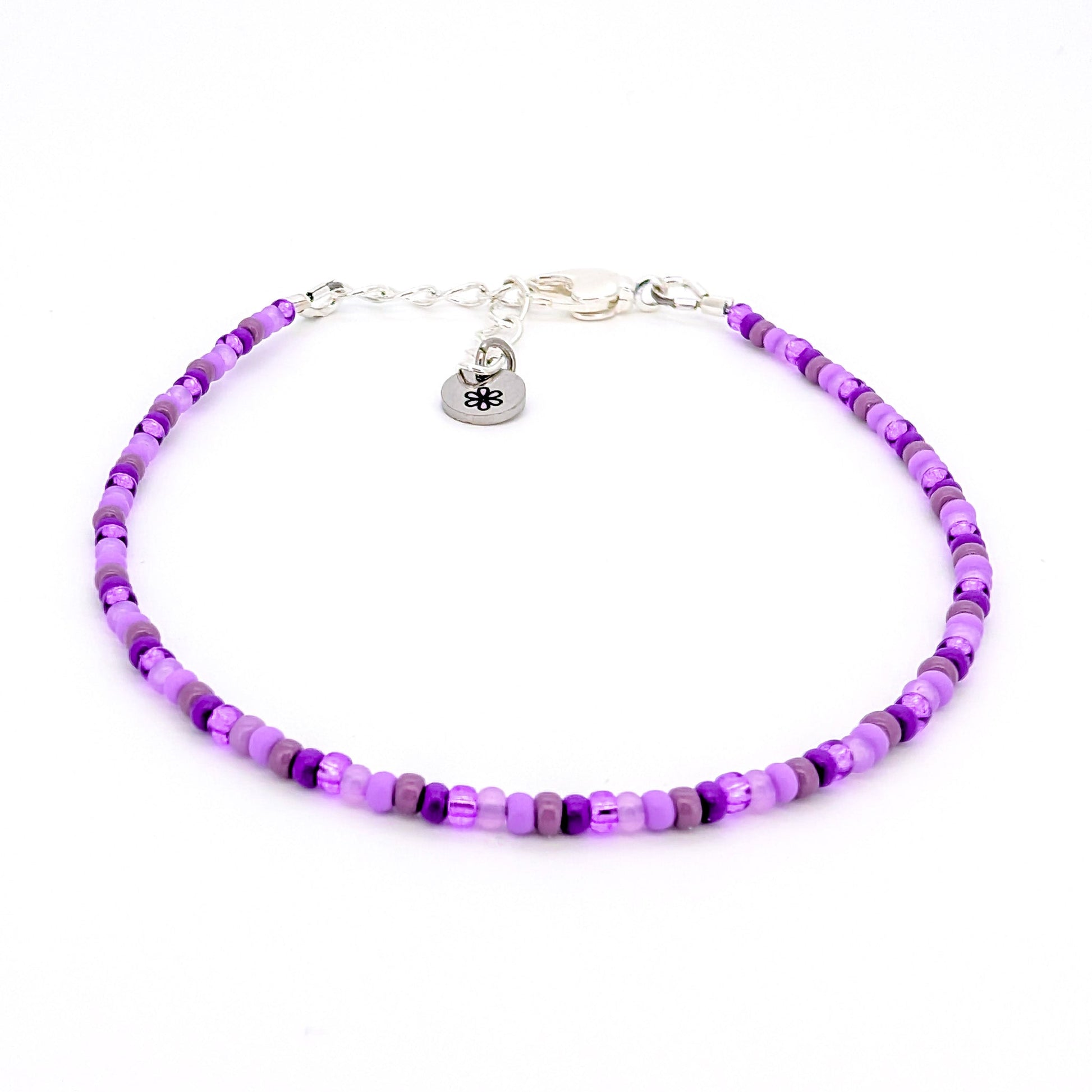 Dainty bracelet - purple pattern - creations by cherie