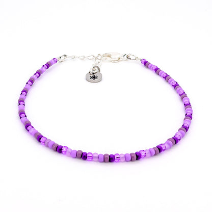 Dainty bracelet - purple pattern - creations by cherie