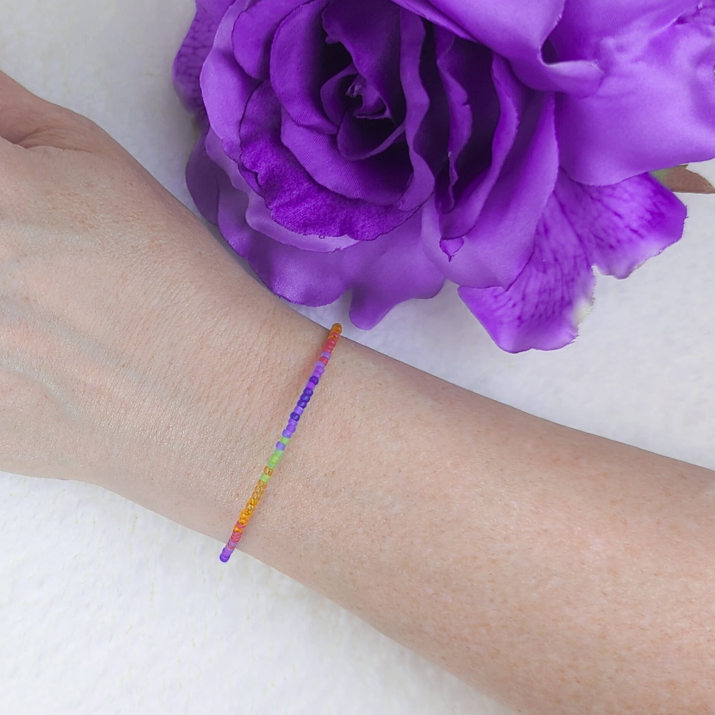 Dainty bracelet - rainbow ombre - creations by cherie