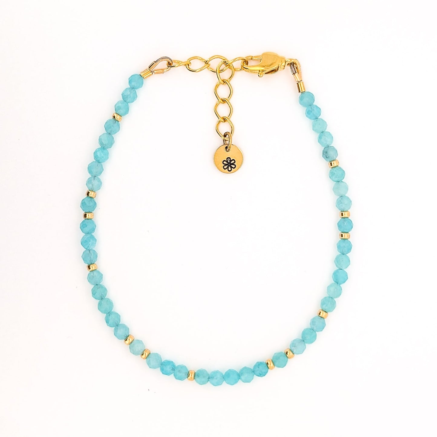 Dainty Gemstone Bracelet - Amazonite in Gold - creations by cherie