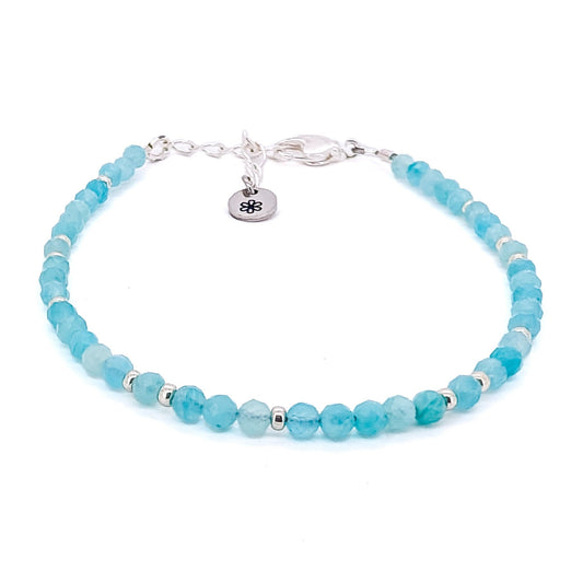 Dainty Gemstone Bracelet - Amazonite in Silver - creations by cherie