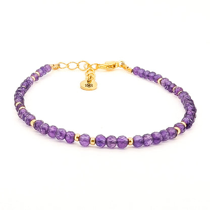 Dainty Gemstone Bracelet - Amethyst in Gold - creations by cherie