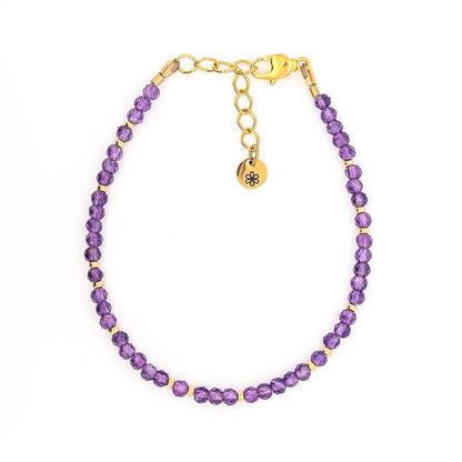 Dainty Gemstone Bracelet - Amethyst in Gold - creations by cherie