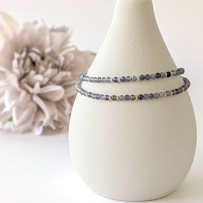 Dainty Gemstone Bracelet - Iolite in Silver - creations by cherie