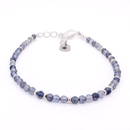 Dainty Gemstone Bracelet - Iolite in Silver - creations by cherie