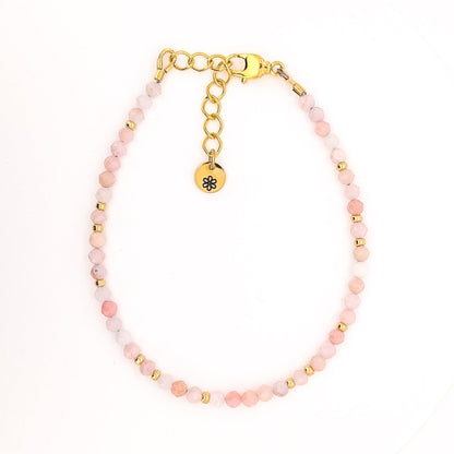 Dainty Gemstone Bracelet - Pink Opal in Gold - creations by cherie