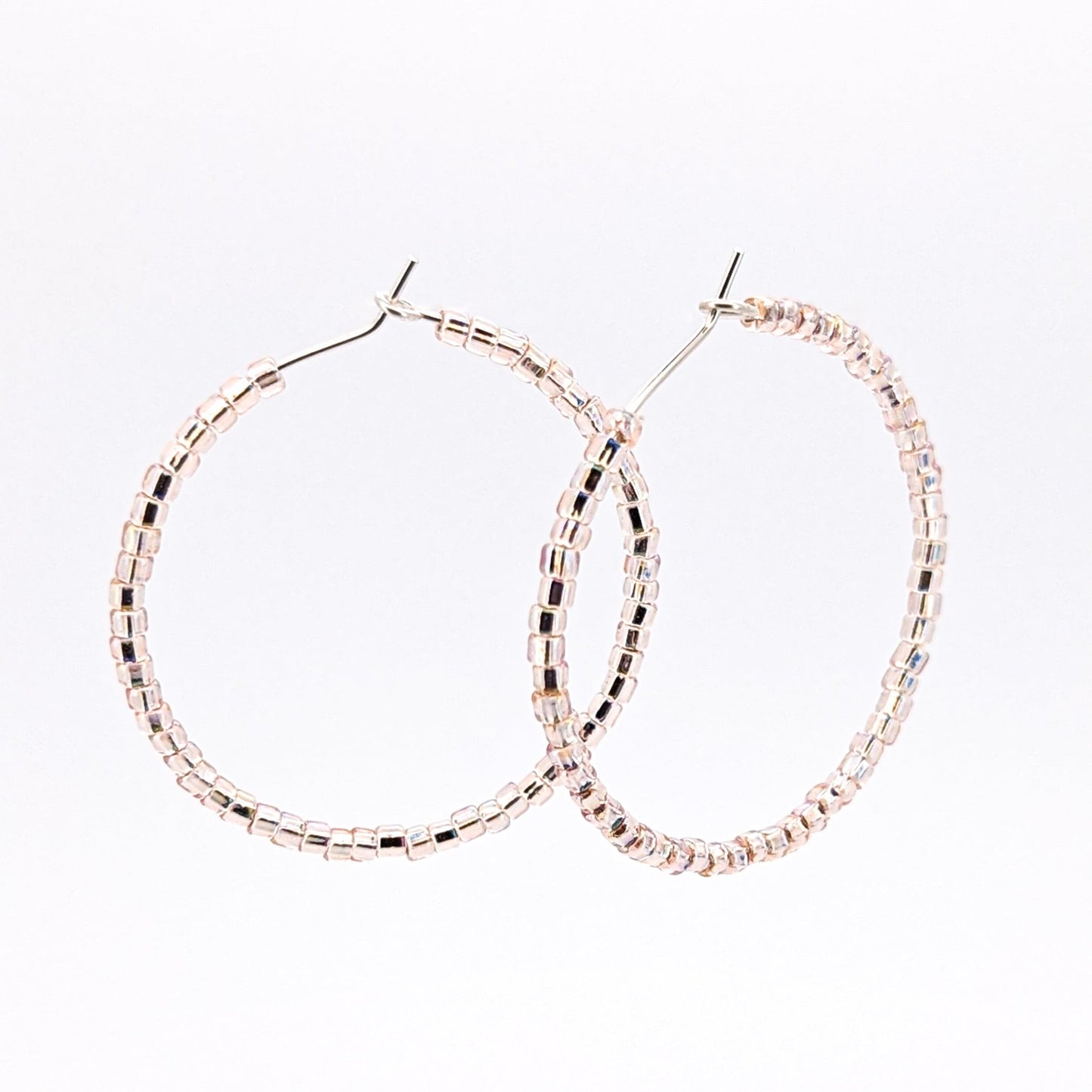 Hoop Earrings - Sterling Silver - Champagne - creations by cherie