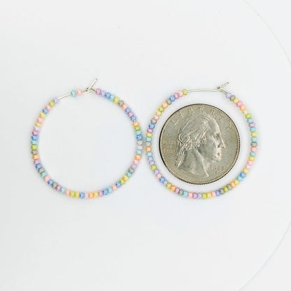 Hoop Earrings - Sterling Silver - Pastel - creations by cherie