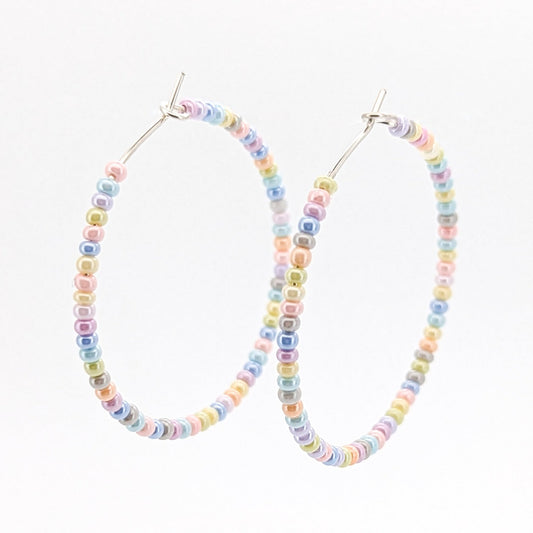 Hoop Earrings - Sterling Silver - Pastel - creations by cherie