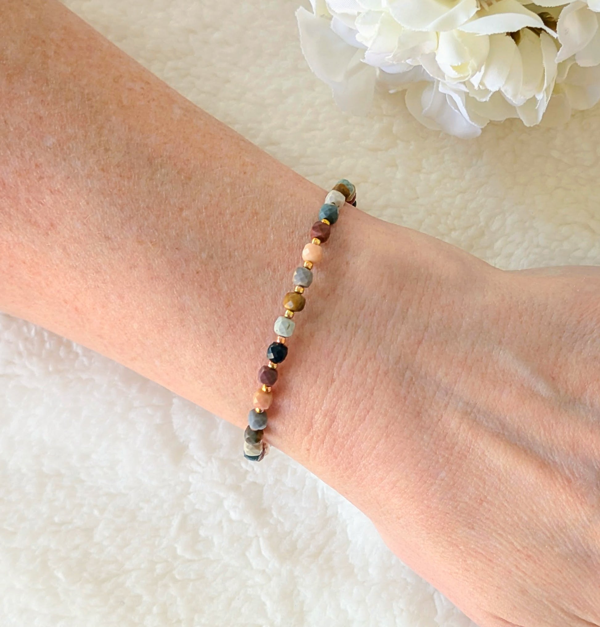 Limited Edition - Autumn Inspired Agate Bracelet Gold - creations by cherie