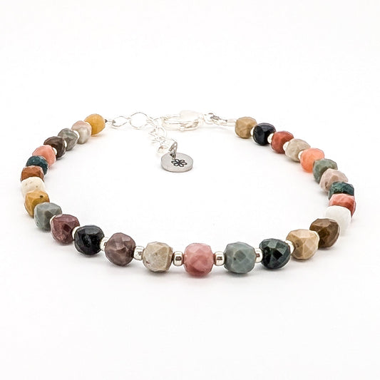 Limited Edition - Autumn Inspired Agate Bracelet Silver - creations by cherie