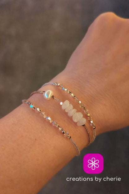 pink bicone double wrap bracelet with rose quartz and fresh water pearl bracelet