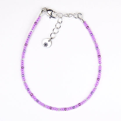 Dainty bracelet - Pale Purple seed bead bracelet - creations by cherie